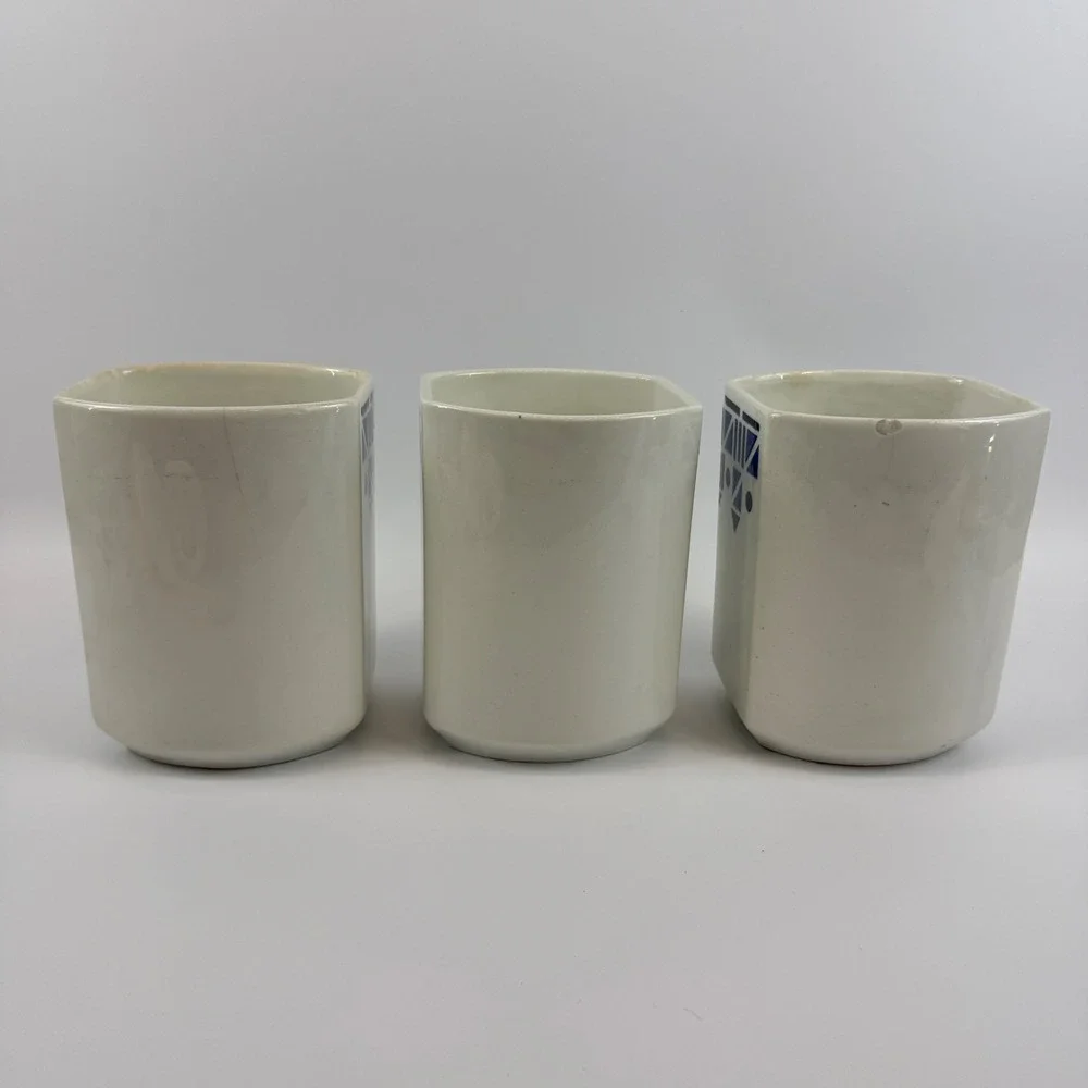Art Deco Czech Pottery Canister Set Salt Box Yvonne Czechoslovakia Cobalt Blue